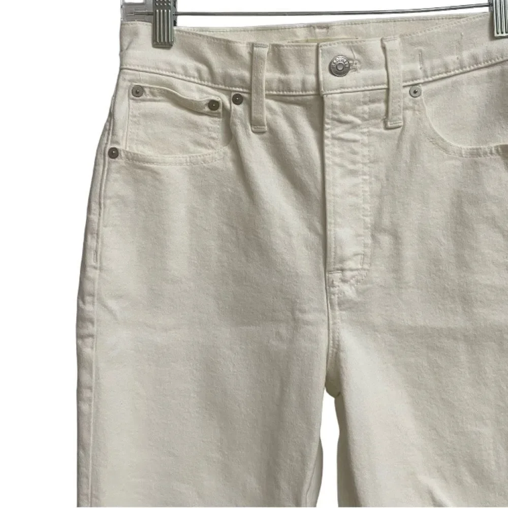 Madewell The Perfect Vintage Crop Jeans Women's 26 Off-White Knee-Rip Edition - Picture 5 of 16